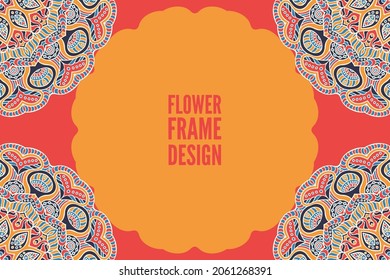 flower frame design colorful element