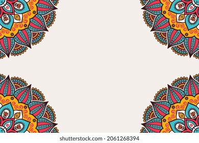flower frame design colorful element