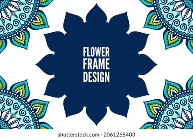 flower frame design colorful element