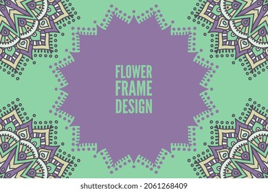 flower frame design colorful element