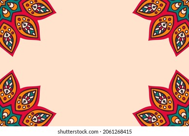 flower frame design colorful element