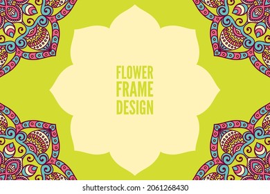 flower frame design colorful element