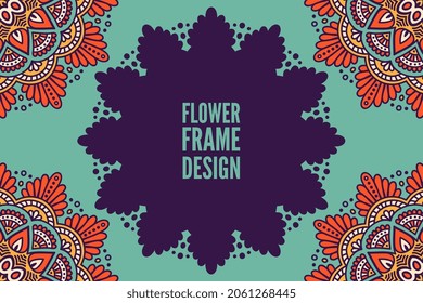 diseño de marco floral elemento colorido