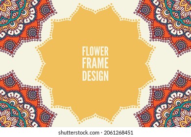 flower frame design colorful element