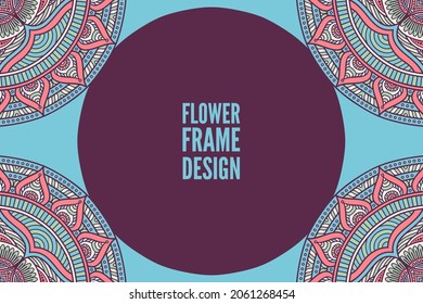 flower frame design colorful element