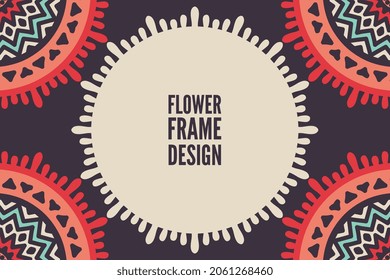 diseño de marco floral elemento colorido