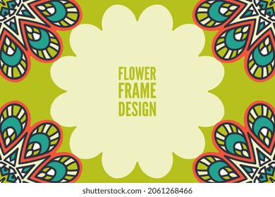 flower frame design colorful element