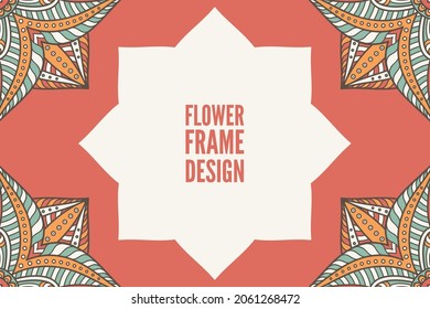 flower frame design colorful element