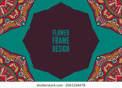 diseño de marco floral elemento colorido
