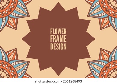 flower frame design colorful element