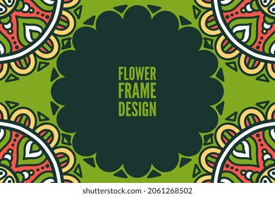 flower frame design colorful element