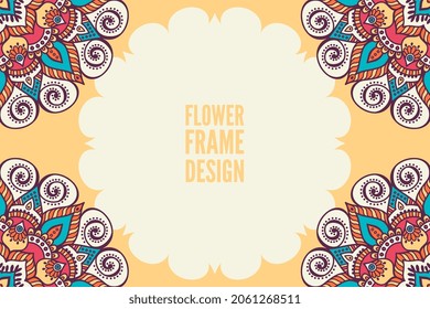 diseño de marco floral elemento colorido