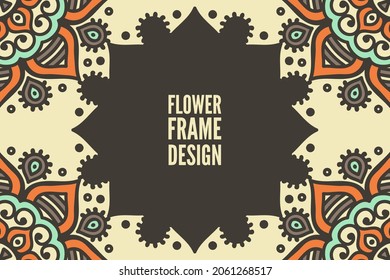 flower frame design colorful element