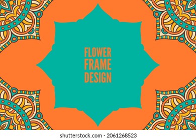 flower frame design colorful element