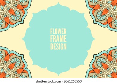 flower frame design colorful element