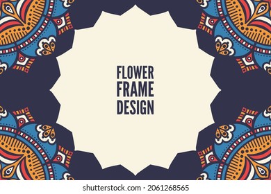 flower frame design colorful element