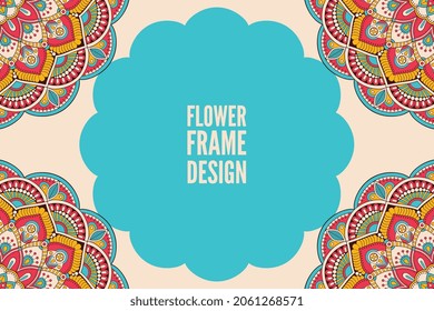 flower frame design colorful element