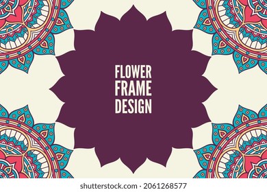 flower frame design colorful element