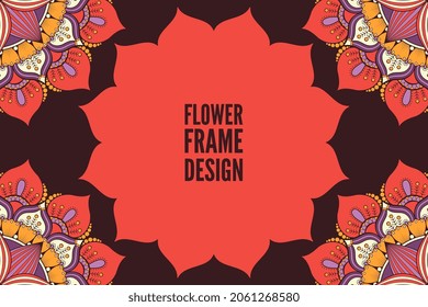 flower frame design colorful element