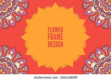 flower frame design colorful element