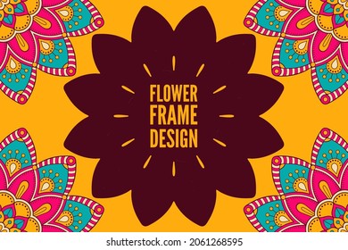 flower frame design colorful element