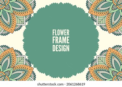 flower frame design colorful element