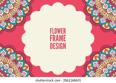 flower frame design colorful element
