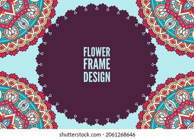 flower frame design colorful element