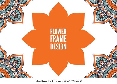 flower frame design colorful element