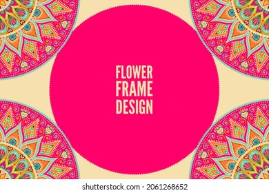 flower frame design colorful element