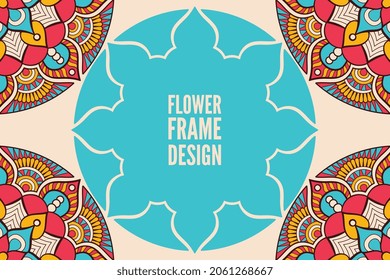 flower frame design colorful element