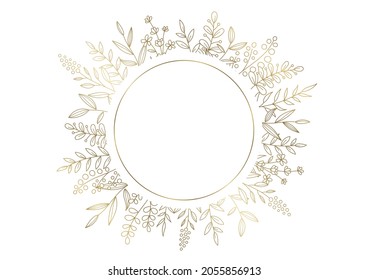 Marco de flor para el diseño Oro en blanco