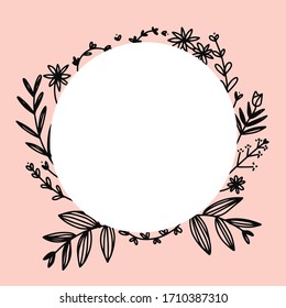 Flower frame design nature leaf