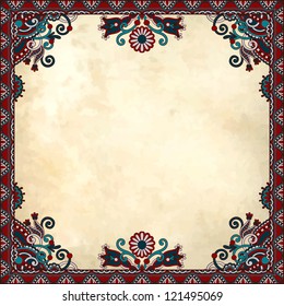 flower frame design on grunge background