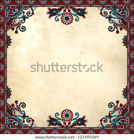 flower frame design on grunge background