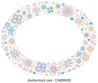 Flower frame. Designed for invitations for the holidays