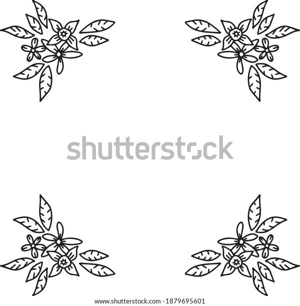 flower frame in doodle\
style
