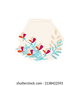 flower frame drawing vector illustration