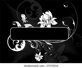Flower frame, element for design, vector illustration