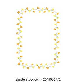 Flower frame. Floral border. Size 4'' x 6'''. Aspect Ratio 2:3. For greeting card, wedding , birthday card, invitation. Vector illustration.