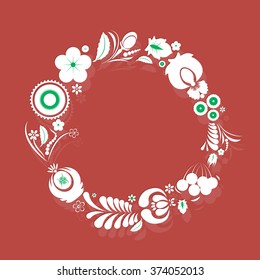 Flower frame. Floral border. Summer flourish background.