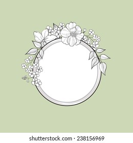 Flower frame. Floral vintage background in victorian style.