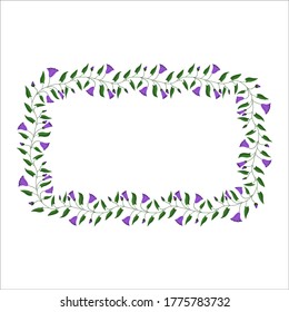 Flower frame. Flowers and leaves of the field bindweed. Vector illustration.