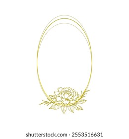 flower frame in gold color