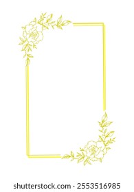 flower frame in gold color
