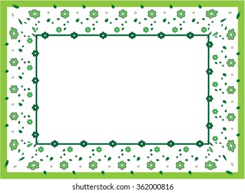 flower frame, green ornament from a daisy, chamomiles