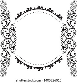 Flower frame greeting card design. Vector illustration.
