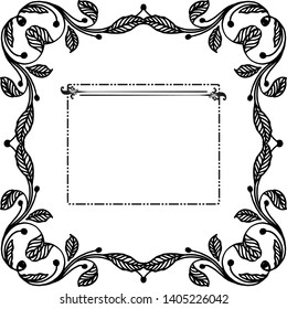 Flower frame greeting card design. Vector illustration.