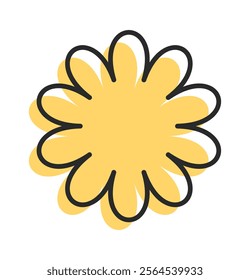 Flower frame groovy trendy shape