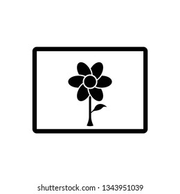 Flower with frame icon symbol vector. on white background